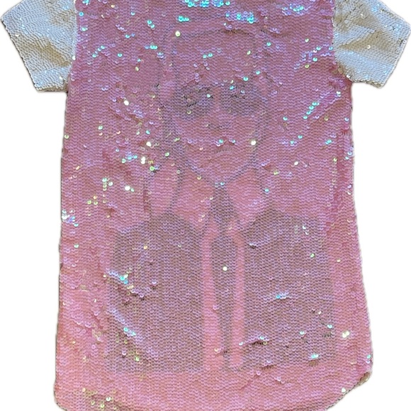 House of Mua Mua KARL PORTRAIT SEQUIN MAXI TEE DRESS. - Picture 2 of 6